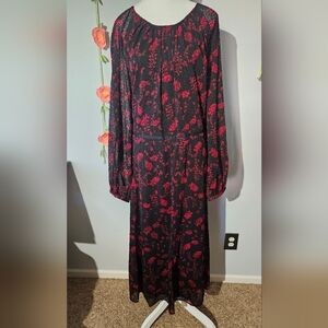 New Tommy Hilfiger Flocked Velvet Georgette Midi Dress Plus Size 20W